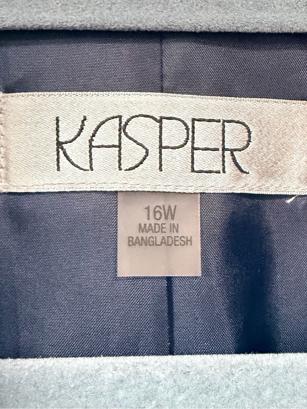 Kasper Plus Size Navy Blue Blazer Suit Jacket Size 16W Single Button Lined Offic - Picture 2 of 16